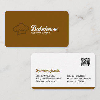 Modèle de carte de visite de boulangerie avec QR C