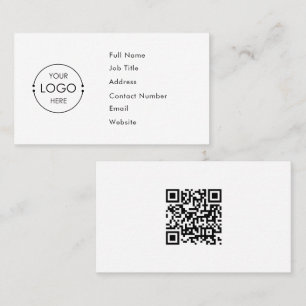 Modèle de carte de visite de code QR de logo perso