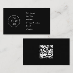 Modèle de carte de visite de code QR de logo perso