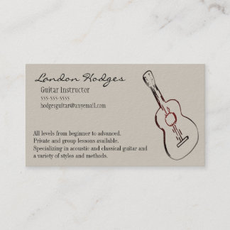 Modèle de carte de visite de guitare acoustique