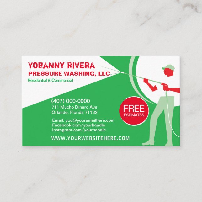 Modèle de carte de visite de lavage et de nettoyag (Devant)