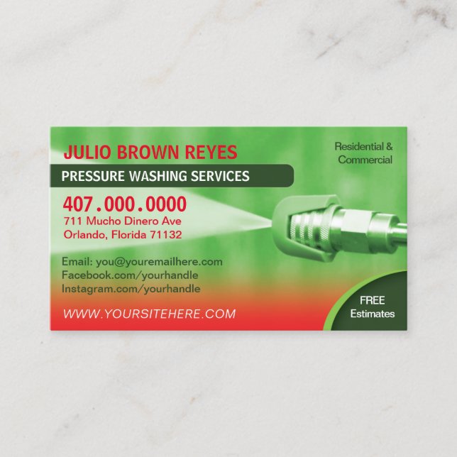 Modèle de carte de visite de lavage et de nettoyag (Devant)