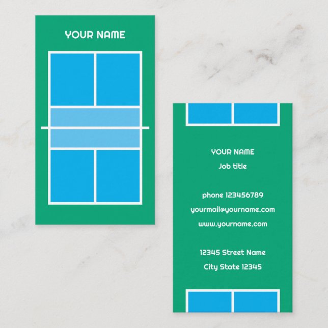 Modèle de carte de visite de l'entraîneur de Pickl (Devant / Derrière)