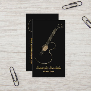 Modèle de carte de visite de logo de guitare