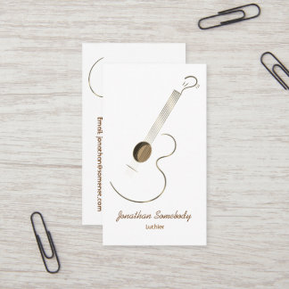 Modèle de carte de visite de logo de guitare