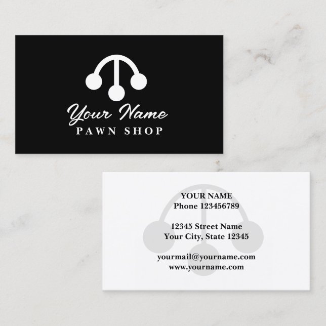 Modèle de carte de visite de magasin de prêt sur g (Devant / Derrière)