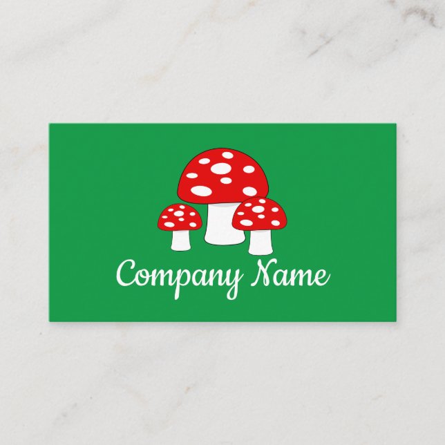 Modèle de carte de visite de nature champignon rou (Devant)