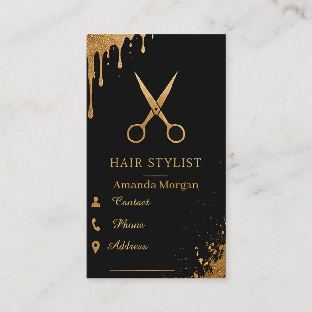 ✂️ Modèle de carte de visite de salon de coiffure  (Devant)