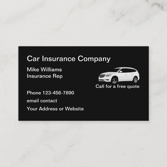 Modèle de carte de visite de services d'assurance  (Devant)
