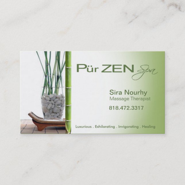 Modèle de carte de visite de spa de thérapeute de (Devant)