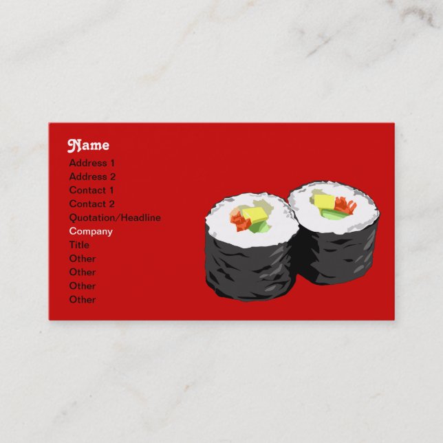 Modèle de carte de visite de sushi (Devant)