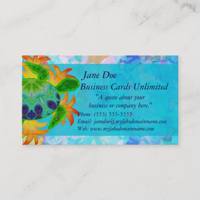 Modèle de carte de visite de tortue de flamme (Devant)