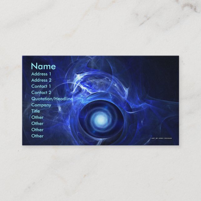 Modèle de carte de visite de turbine de (Devant)
