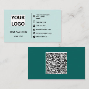 Modèle de carte de visite de votre logo et code QR