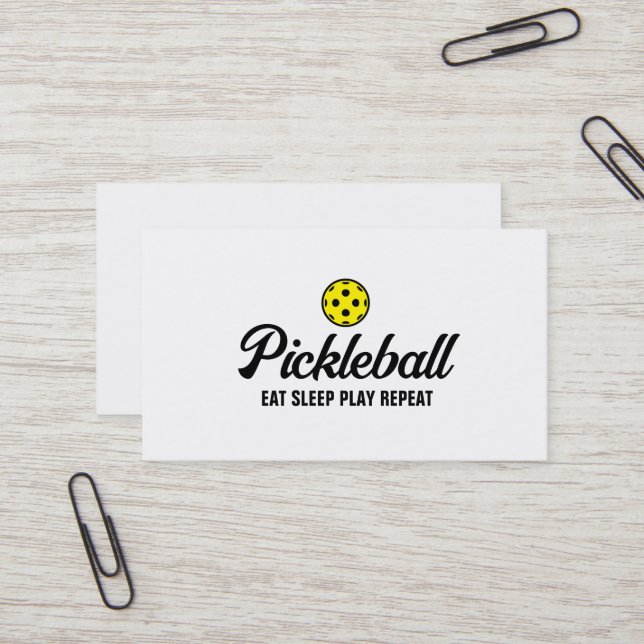 Modèle de carte de visite d'entraîneur de pickleba (Devant/Arrière en situation)