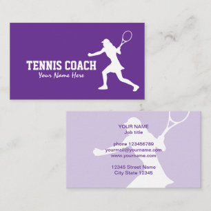 Modèle de carte de visite d'entraîneuse de tennis