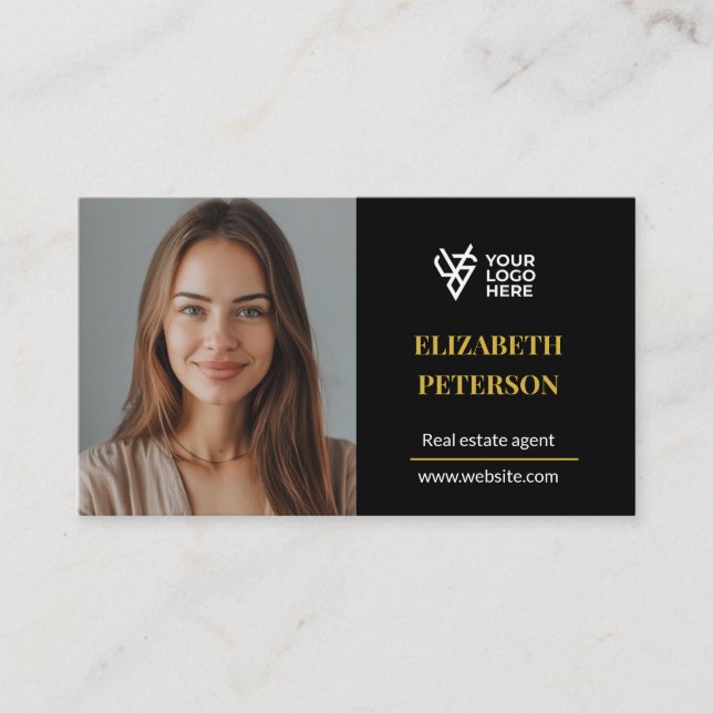 Modèle de carte de visite éditable moderne avec ph (Devant)