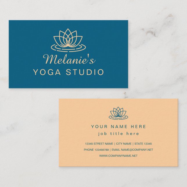 Modèle de carte de visite élégante de yoga à fleur (Devant / Derrière)