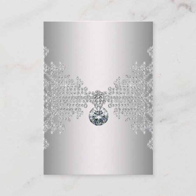 Modèle de carte de visite élégante en argent et di (Devant)