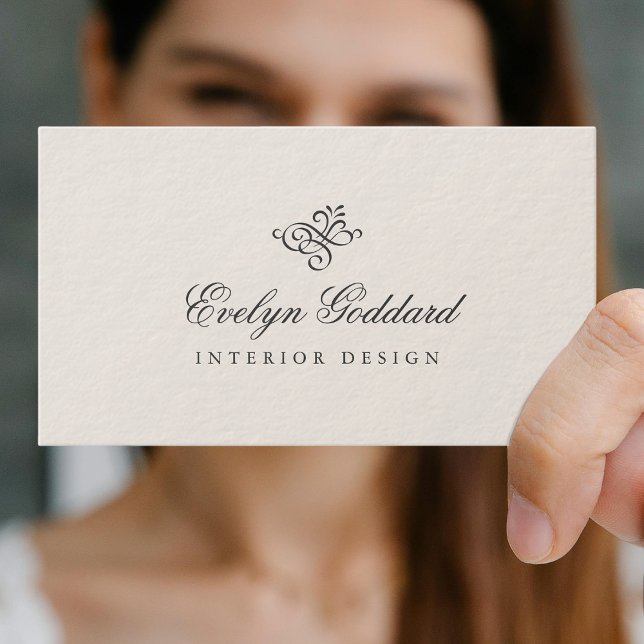 Modèle de carte de visite élégante Script Luxe Ecr (Créateur téléchargé)