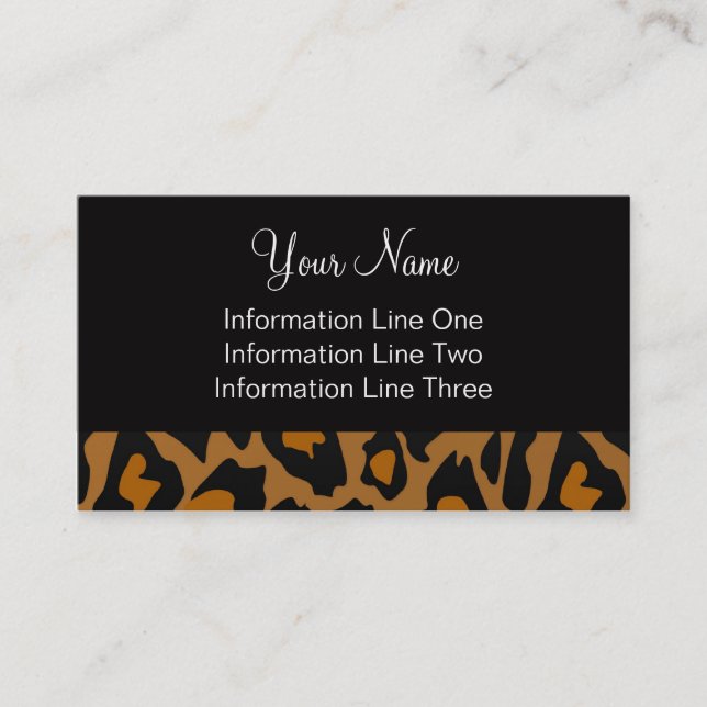 Modèle de carte de visite **Empreinte de léopard B (Devant)