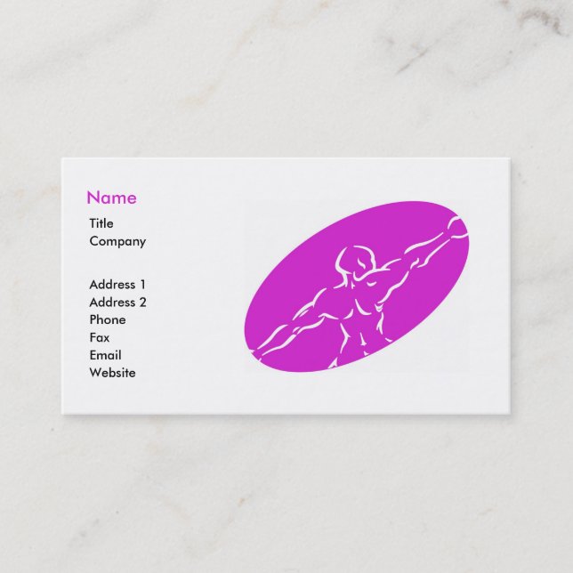 Modèle de carte de visite Fitness - magenta (Devant)