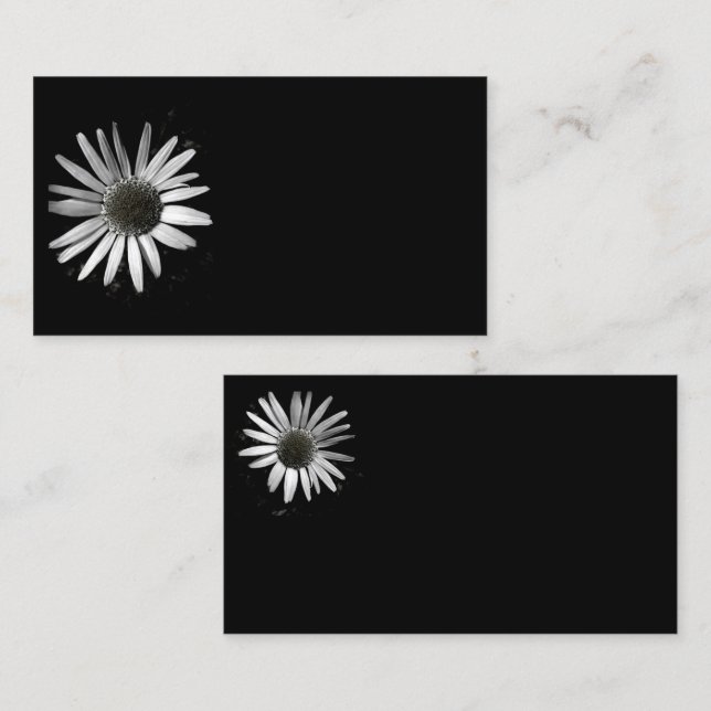 modèle de carte de visite fleur noir et blanc (Devant / Derrière)