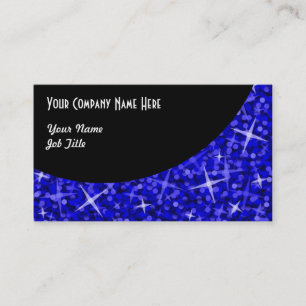 Modèle de carte de visite Glitz Dark Blue Black Cu