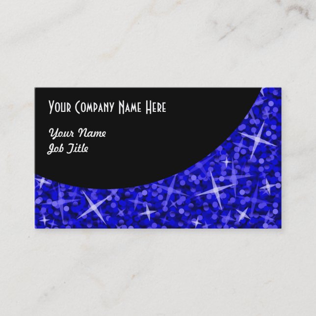Modèle de carte de visite Glitz Dark Blue Black Cu (Devant)