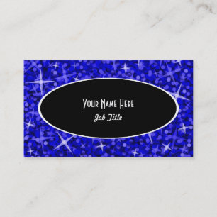 Modèle de carte de visite Glitz Dark Blue Black Ov