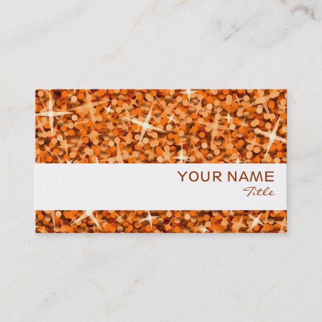 Modèle de carte de visite Glitz Orange blanc rayé (Devant)