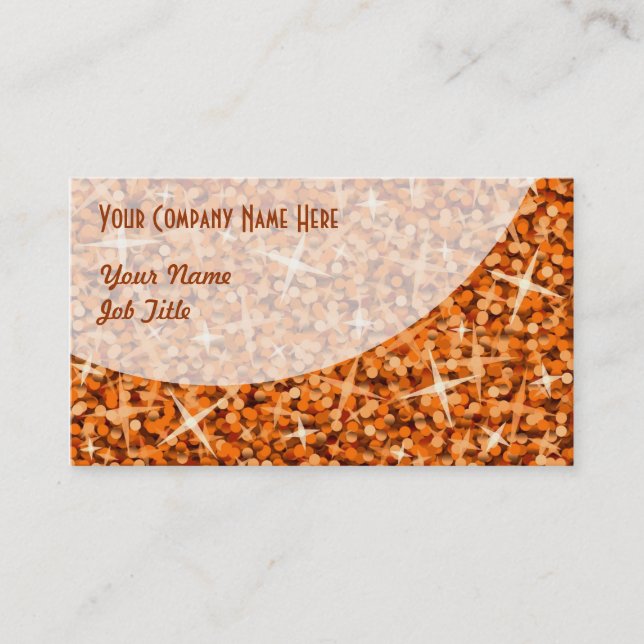 Modèle de carte de visite Glitz Orange Curve (Devant)