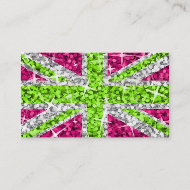 Modèle de carte de visite Glitz UK Lime (Devant)