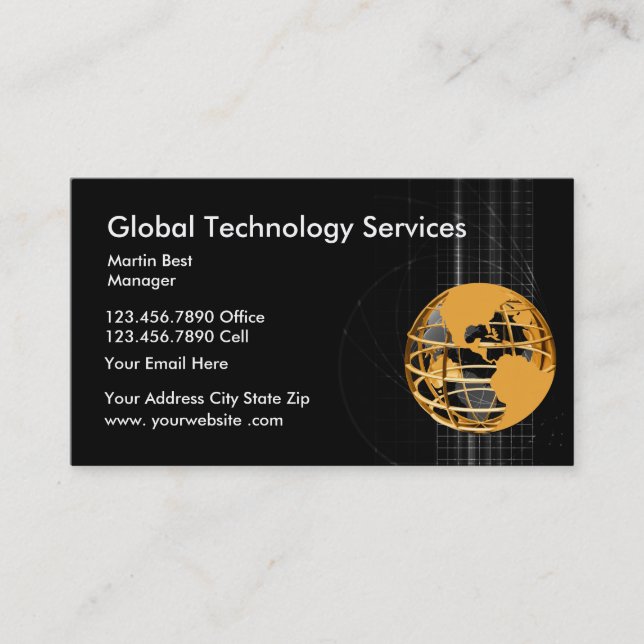 Modèle de carte de visite globale des services de  (Devant)