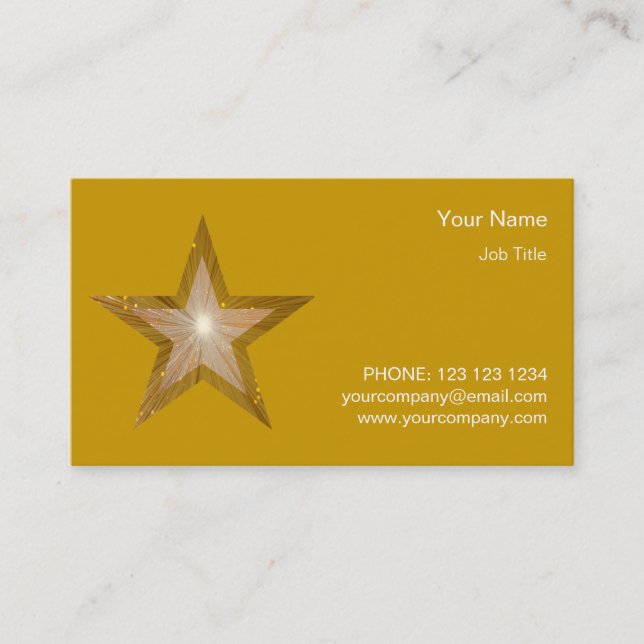 Modèle de carte de visite Gold Star (Devant)