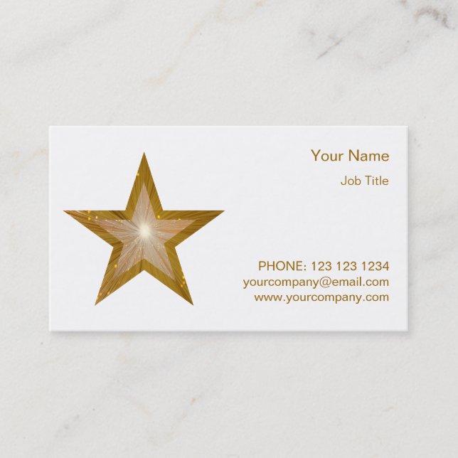 Modèle de carte de visite Gold Star (Devant)