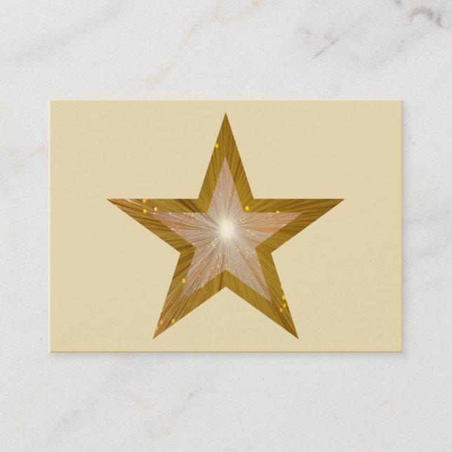 Modèle de carte de visite Gold Star chubby crème (Devant)