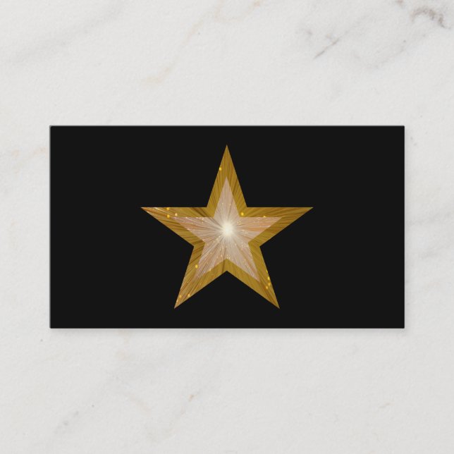 Modèle de carte de visite Gold Star noir (Devant)