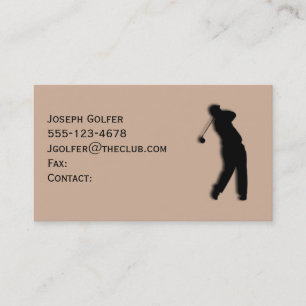 Modèle de carte de visite Golfer Tan