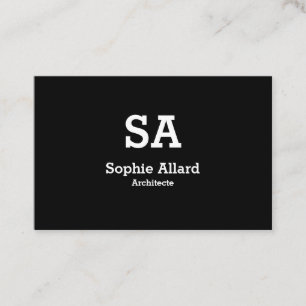 Modèle de carte de visite moderne à initiales noir
