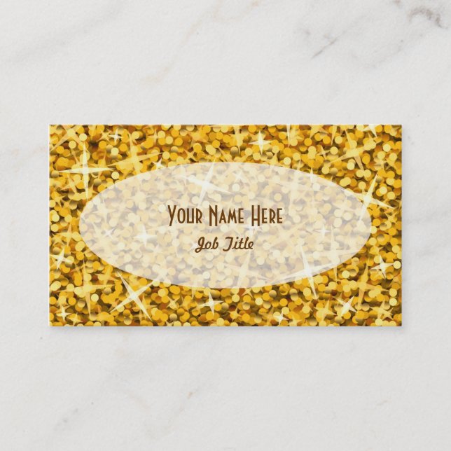 Modèle de carte de visite ovale Glitz "Gold" (Devant)