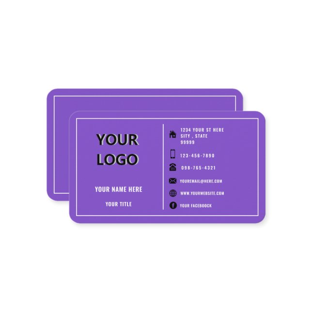 Modèle de carte de visite personnalisée Couleur pe (Devant/Arrière en situation)