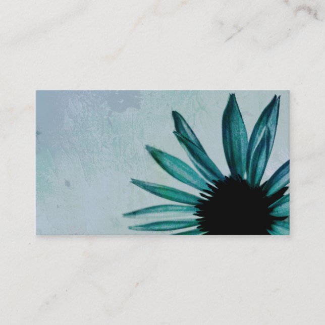 modèle de carte de visite personnalisée fleur bleu (Devant)