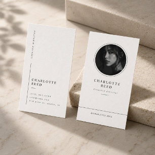 Modèle de carte de visite photo personnelle minima