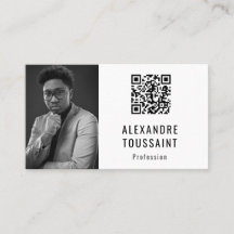 Modèle de carte de visite Portrait & QR Code