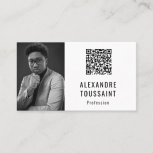 Modèle de carte de visite Portrait & QR Code