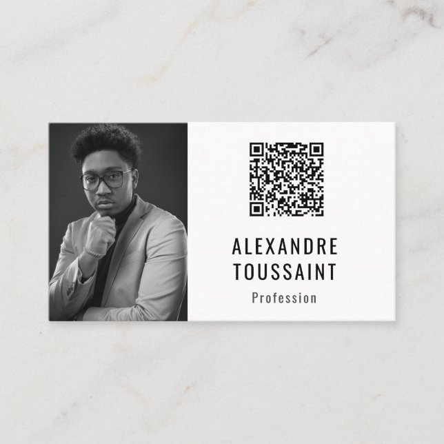 Modèle de carte de visite Portrait & QR Code (Devant)