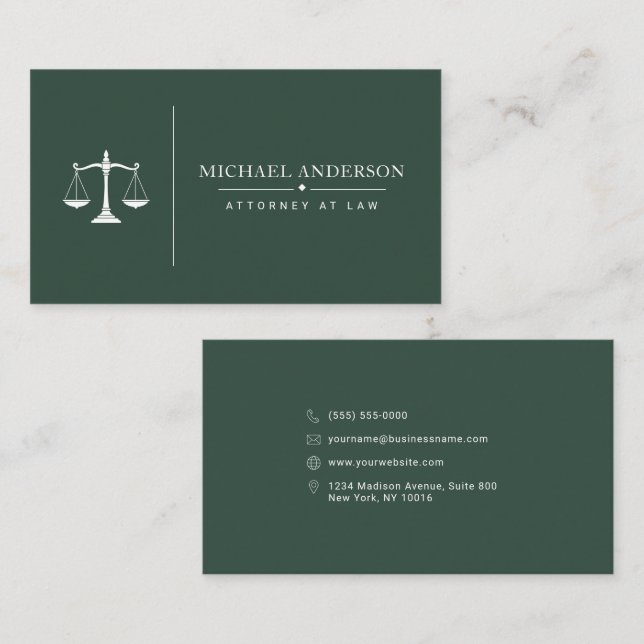 Modèle de carte de visite pour avocat de luxe (Devant / Derrière)
