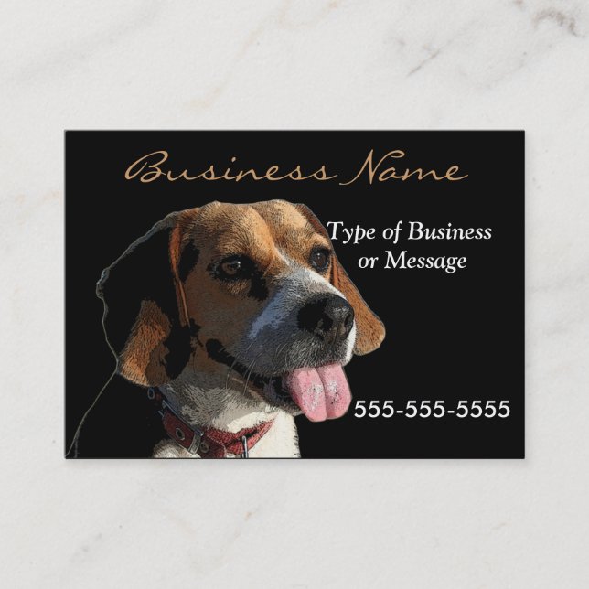 Modèle de carte de visite pour chien - Beagle (Devant)