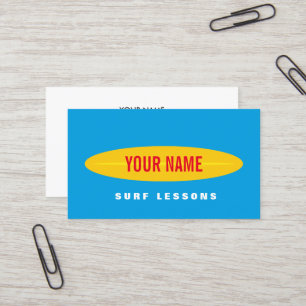 Modèle de carte de visite pour instructeur de surf